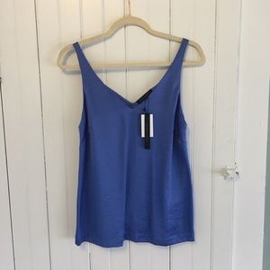 Periwinkle blue satin top